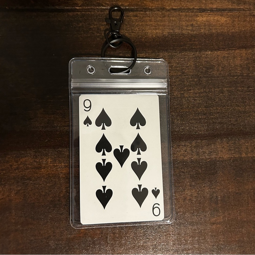 Tiffany & Co Playing Card Keychain with 9 of Spades